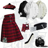 Battle Of Kilts Men’s Tartan Kilt Outfit – 9-Piece Scottish Set with Premium Accessories